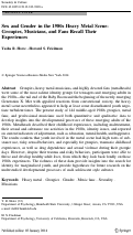 Cover page: Sex and Gender in the 1980s Heavy Metal Scene: Groupies, Musicians, and Fans Recall Their Experiences