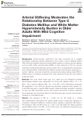 Cover page: Arterial Stiffening Moderates the Relationship Between Type-2 Diabetes Mellitus and White Matter Hyperintensity Burden in Older Adults With Mild Cognitive Impairment