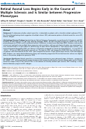 Cover page: Retinal Axonal Loss Begins Early in the Course of Multiple Sclerosis and Is Similar between Progressive Phenotypes