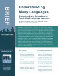 Cover page: Understanding Many Languages: Preparing Early Educators to Teach Dual Language Learners