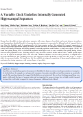 Cover page: A Variable Clock Underlies Internally Generated Hippocampal Sequences