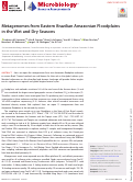 Cover page: Metagenomes from Eastern Brazilian Amazonian Floodplains in the Wet and Dry Seasons