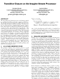 Cover page: Transitive closure on the imagine stream processor