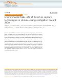 Cover page: Environmental trade-offs of direct air capture technologies in climate change mitigation toward 2100