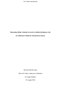 Cover page: Measuring Public Attitudes Towards Artificial Intelligence (AI) in California's Public K-12 Education System