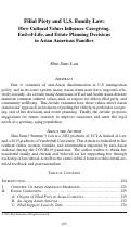 Cover page: Filial Piety and U.S. Family Law: How Cultural Values Influence Caregiving, End-of-Life, and Estate Planning Decisions in Asian American Families