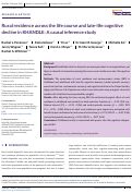 Cover page: Rural residence across the life course and late‐life cognitive decline in KHANDLE: A causal inference study