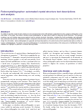 Cover page: Robocrystallographer: automated crystal structure text descriptions and analysis