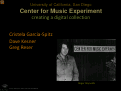 Cover page: Center for Music Experiment: Creating a Digital Collection