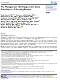 Cover page: The Management of Intraoperative Spinal Cord Injury - A Scoping Review.