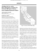 Cover page: Obsidian Re-Use at the Rose Spring Site (CA-INY-372), Eastern California: Evidence from Obsidian Hydration Studies