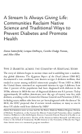 Cover page: A Stream Is Always Giving Life: Communities Reclaim Native Science and Traditional Ways to Prevent Diabetes and Promote Health