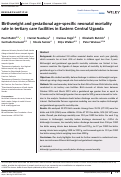 Cover page: Birthweight and gestational age‐specific neonatal mortality rate in tertiary care facilities in Eastern Central Uganda