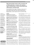 Cover page: High plasma leptin levels confer increased risk of atherosclerosis in women with systemic lupus erythematosus, and are associated with inflammatory oxidised lipids