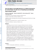 Cover page: Risk Perceptions and Health Behaviors as COVID-19 Emerged in the United States: Results From a Probability-Based Nationally Representative Sample