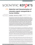 Cover page: Detection and characterization of mineralo-organic nanoparticles in human kidneys