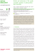 Cover page: Models and mechanisms of the rapidly reversible regulation of photosynthetic light harvesting