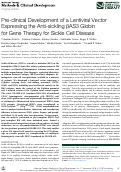 Cover page: Pre-clinical development of a lentiviral vector expressing the anti-sickling beta AS3 globin for gene therapy for sickle-cell disease