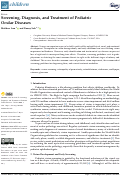 Cover page: Screening, Diagnosis, and Treatment of Pediatric Ocular Diseases