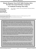 Cover page: Disaster Response Team FAST Skills Training with a PortableUltrasound Simulator Compared to Traditional Training: Pilot Study