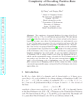 Cover page: Complexity of Decoding Positive-Rate Primitive Reed–Solomon Codes