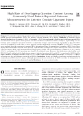 Cover page: High Rate of Overlapping Question Content Among Commonly Used Patient-Reported Outcome Measurements for Anterior Cruciate Ligament Injury.