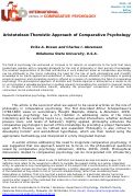 Cover page: Aristotelean-Thomistic Approach of Comparative Psychology
