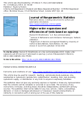 Cover page: Higher order expansions and efficiencies of tests based on spacings