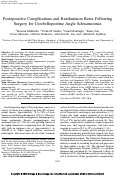 Cover page: Postoperative Complications and Readmission Rates Following Surgery for Cerebellopontine Angle Schwannomas.