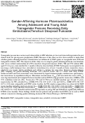 Cover page: Gender-Affirming Hormone Pharmacokinetics Among Adolescent and Young Adult Transgender Persons Receiving Daily Emtricitabine/Tenofovir Disoproxil Fumarate.