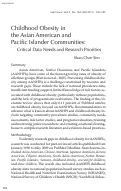 Cover page: Childhood Obesity in the Asian American and Pacific Islander Communities: Critical Data Needs and Research Priorities