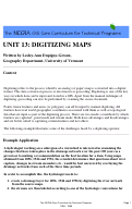 Cover page: Unit 13: Digitizing Maps