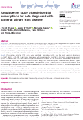 Cover page: A multicenter study of antimicrobial prescriptions for cats diagnosed with bacterial urinary tract disease.