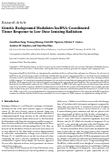 Cover page: Genetic Background Modulates lncRNA-Coordinated Tissue Response to Low Dose Ionizing Radiation