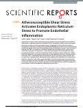 Cover page: Atherosusceptible Shear Stress Activates Endoplasmic Reticulum Stress to Promote Endothelial Inflammation