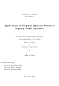 Cover page: Applications of Koopman Operator Theory to Highway Traffic Dynamics