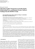 Cover page: Tanzanian Couples’ Perspectives on Gender Equity, Relationship Power, and Intimate Partner Violence: Findings from the RESPECT Study