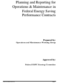 Cover page: Planning and Reporting for Operations and Maintenance in Federal Energy Savings Performance 
Contracts