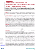 Cover page: ALK Inhibitors in Patients With ALK Fusion–Positive GI Cancers: An International Data Set and a Molecular Case Series