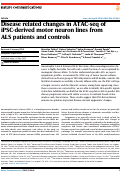 Cover page: Disease related changes in ATAC-seq of iPSC-derived motor neuron lines from ALS patients and controls.
