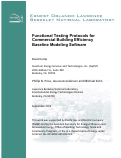 Cover page: Functional Testing Protocols for Commercial Building Efficiency Baseline Modeling Software