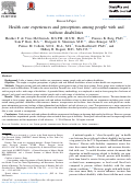 Cover page: Health care experiences and perceptions among people with and without disabilities