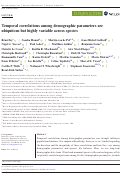 Cover page: Temporal correlations among demographic parameters are ubiquitous but highly variable across species