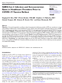 Cover page: SARS-Cov-2 Infection and Seroconversion Rates in Healthcare Providers Prior to COVID-19 Vaccine Rollout
