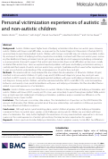 Cover page: Personal victimization experiences of autistic and non-autistic children.