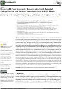 Cover page: Household Food Insecurity Is Associated with Parental Perceptions of and Student Participation in School Meals.