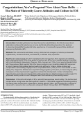 Cover page: Congratulations, You’re Pregnant! Now About Your Shifts . . . : The State of Maternity Leave Attitudes and Culture in EM