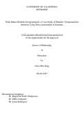 Cover page: What Makes Students Entrepreneurial: A Case Study of Students’ Entrepreneurial Intention Using Three Antecedents of Intention