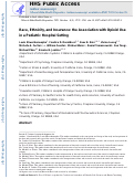 Cover page: Race, Ethnicity, and Insurance: the Association with Opioid Use in a Pediatric Hospital Setting