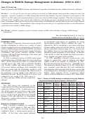 Cover page: Changes in Wildlife Damage Management in Alabama: 1990 to 2011